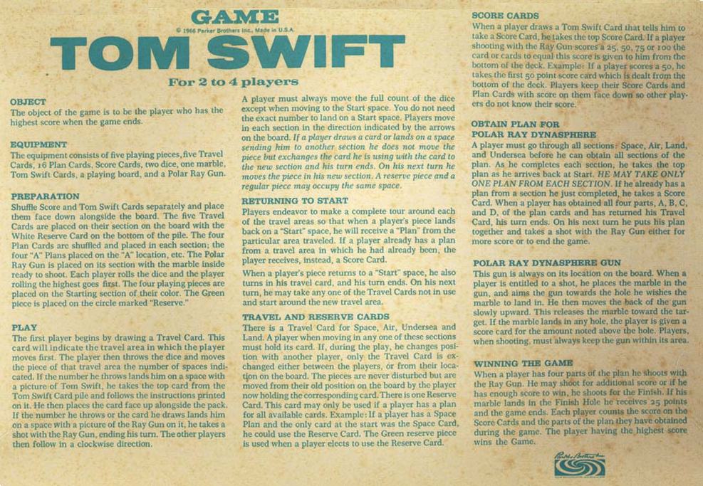 Tom Swift Game
